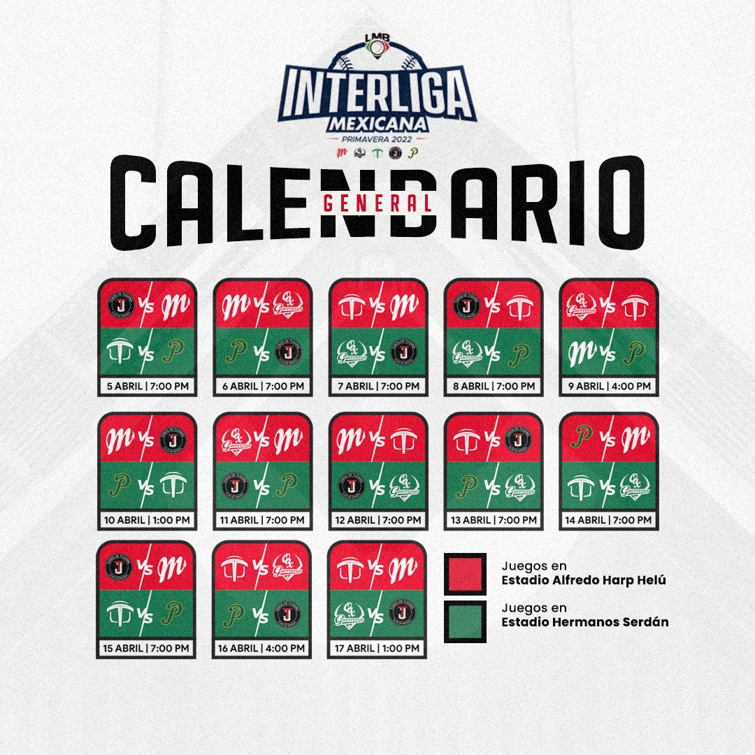 LMB: Calendario Temporada 2022